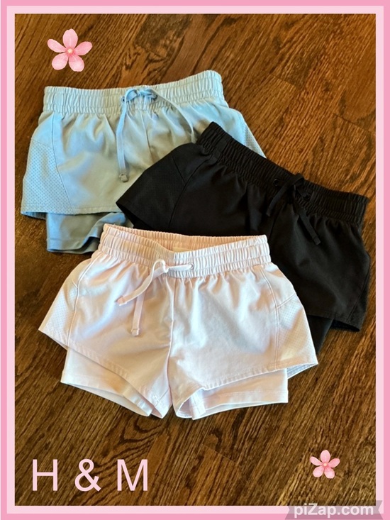 H&M Other - 🌸H & M ‘Move’ Elastic Active Shorts - Pale Pink, Black, Slate - Sz 3-4T